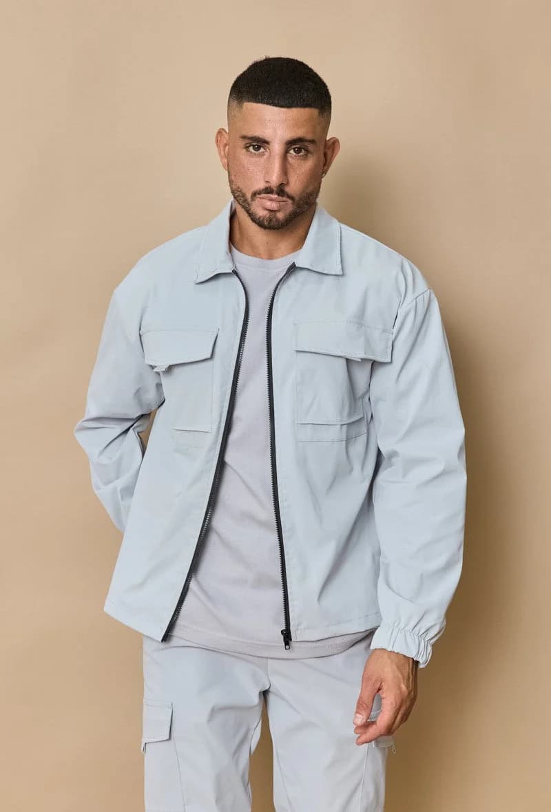 Eqrivo Utility Overshirt Lichtgrijs